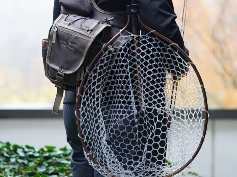 Trout Master River Flick Net. Nešiojamas, prikabintas prie kuprines-