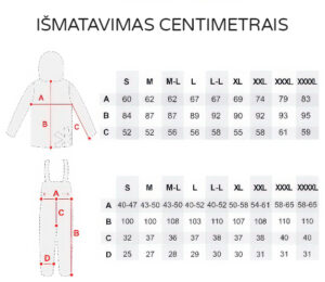 Norfin Extreme 5 Pro. Ismatavimas centrimetais